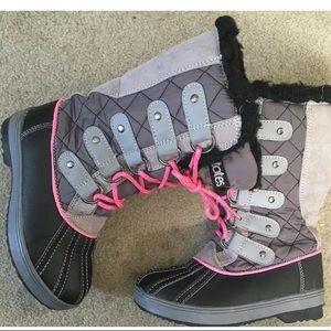 Totes Black Pink Sabrina Girls Snow Boots Size 1